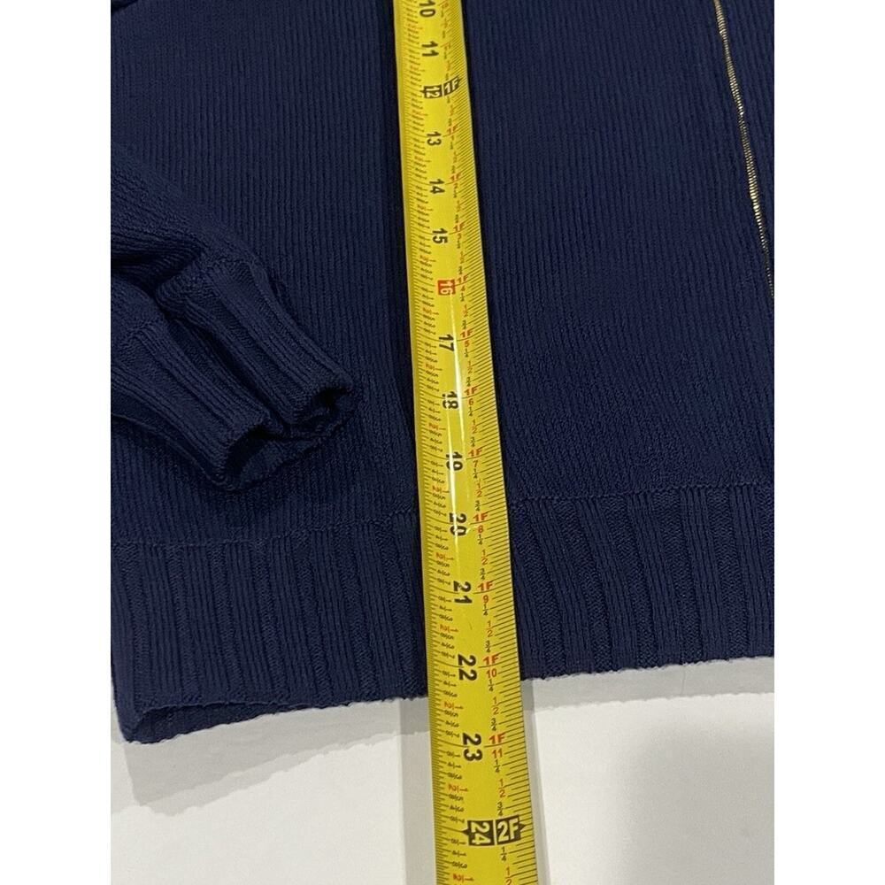 St John Wool Blue Santana Knit Zip Front Jacket Cardigan Size M Worn once - Picture 7 of 8